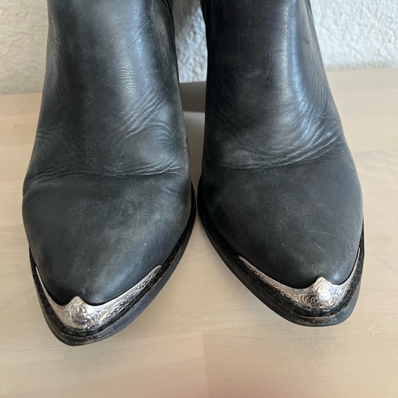 Jeffrey Campbell Black Heeled Boots with Silver Accents - Picture 7 of 13